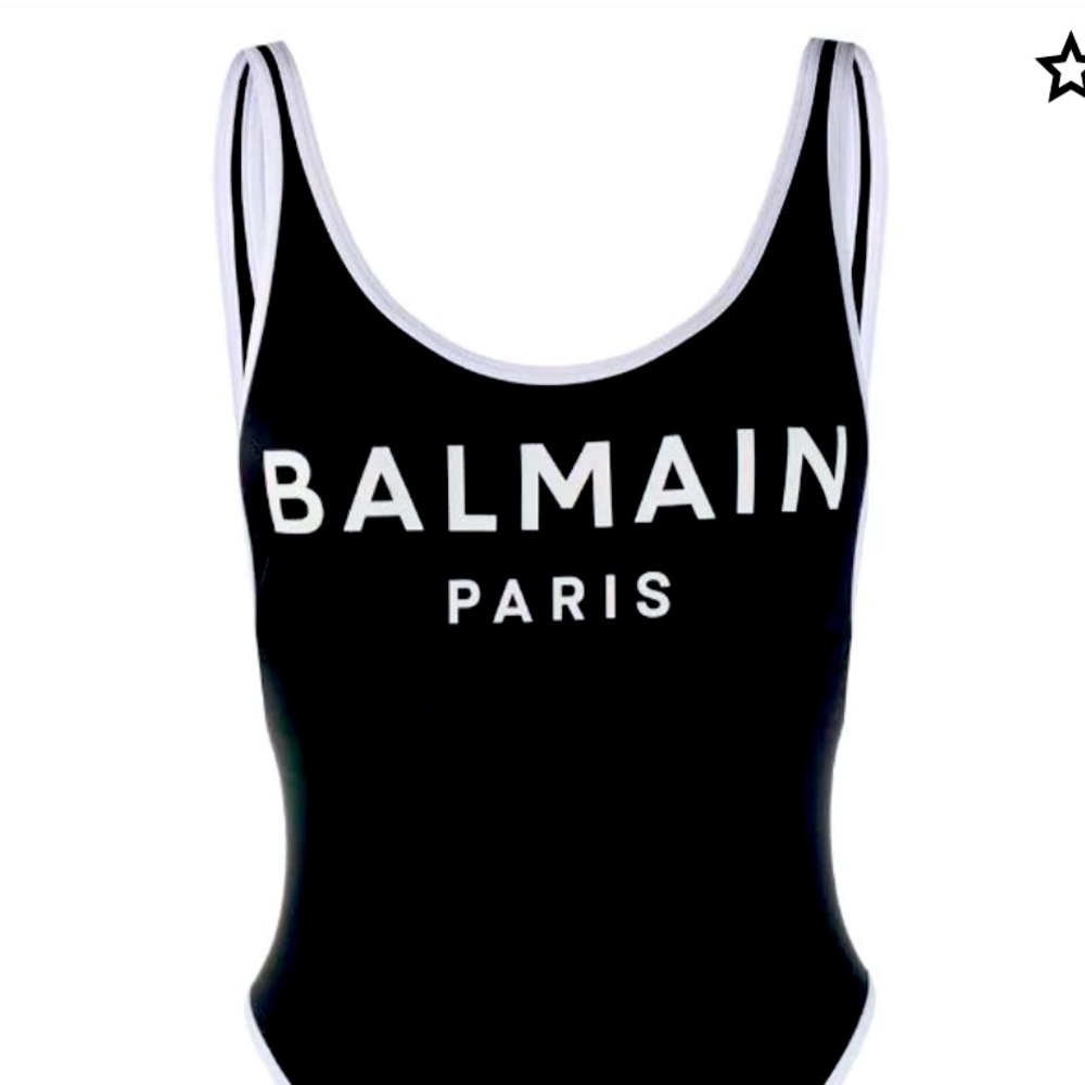 Black Balmain Swimsuit